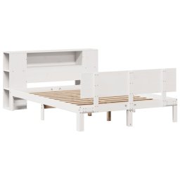 vidaXL Bed met boekenkast zonder matras grenenhout wit 150x200 cm