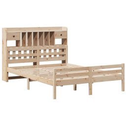 vidaXL Bed met boekenkast zonder matras massief grenenhout 140x200 cm