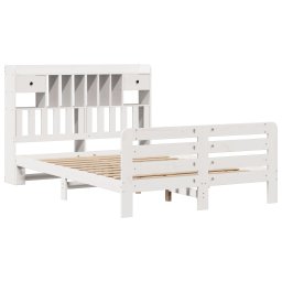 vidaXL Bed met boekenkast zonder matras grenenhout wit 140x200 cm