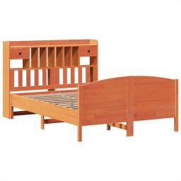 vidaXL Bed met boekenkast zonder matras grenenhout wasbruin 150x200 cm