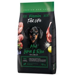 2x12kg Fitmin Dog For Life Mini, lam en rijst droog hondenvoer