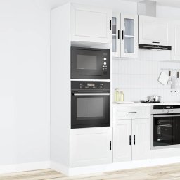 vidaXL Ovenkasten 2 st Porto bewerkt hout glanzend wit
