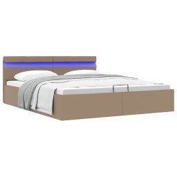 vidaXL Bedframe met opbergruimte LED kunstleer cappuccino 160x200 cm