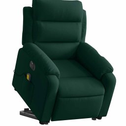 vidaXL Sta-op-massagestoel elektrisch verstelbaar fluweel donkergroen