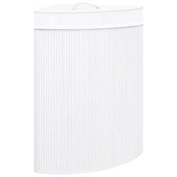 vidaXL Hoekwasmand 60 L bamboe wit