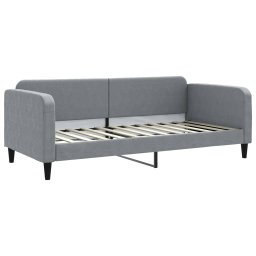 vidaXL Slaapbank met matras 90x200 cm stof lichtgrijs