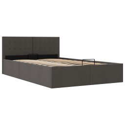 vidaXL Bedframe met hydraulische opslag stof donkergrijs 120x200 cm
