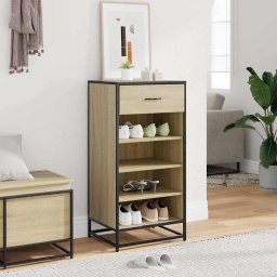 vidaXL Schoenenrek 48x38x97,5 cm bewerkt hout sonoma eikenkleurig