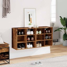 vidaXL Schoenenkasten 2 st 52x30x50 cm oud houtkleurig