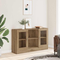 vidaXL Dressoir 120x30,5x70 cm bewerkt hout artisanaal eikenkleurig