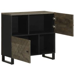 vidaXL Dressoir 80x33x75 cm massief mangohout zwart
