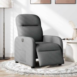 vidaXL Fauteuil elektrisch verstelbaar stof donkergrijs