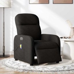vidaXL Massagestoel elektrisch verstelbaar stof zwart