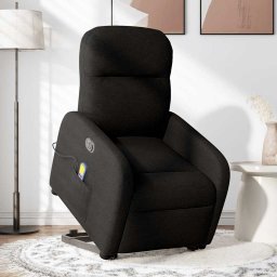 vidaXL Sta-op-massagestoel elektrisch verstelbaar stof zwart
