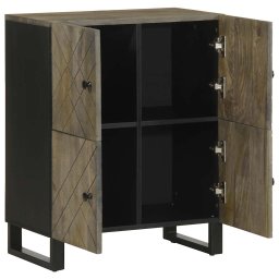 vidaXL Dressoir 60x33x75 cm massief mangohout zwart