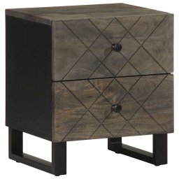 vidaXL Nachtkastjes 2 st 40x33x46 cm massief mangohout zwart