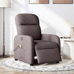 vidaXL Massagestoel elektrisch verstelbaar stof donkerbruin