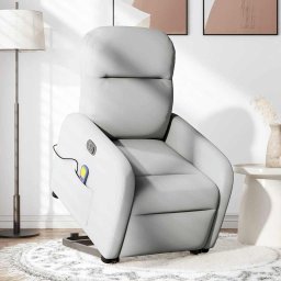 vidaXL Sta-op-massagestoel elektrisch verstelbaar stof wolk grijs