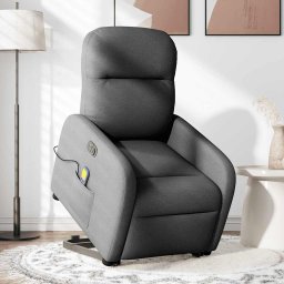 vidaXL Sta-op-massagestoel elektrisch verstelbaar stof donkergrijs