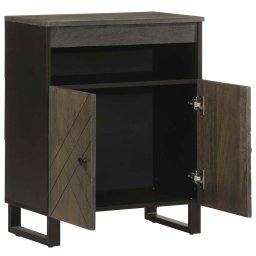 vidaXL Dressoir 60x33x75 cm massief mangohout zwart