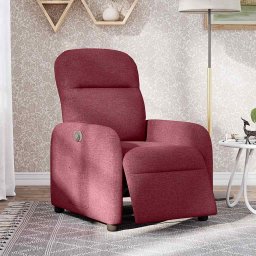 vidaXL Fauteuil verstelbaar elektrisch stof wijnrood