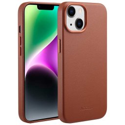 Accezz MagSafe Leather Backcover iPhone 14 Telefoonhoesje Bruin