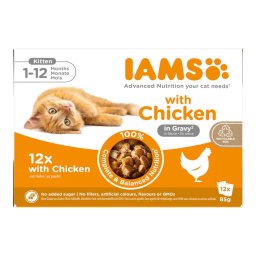 24x85g Kitten met Kip in Saus IAMS Delights Kattenvoer