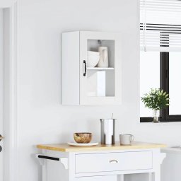 vidaXL Keukenbovenkast met glazen deur Porto wit