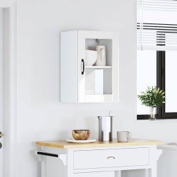 vidaXL Keukenbovenkast met glazen deur Porto hoogglans wit