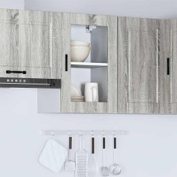 vidaXL Keukenbovenkast met glazen deur Porto grijs sonoma eiken