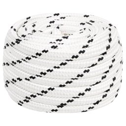vidaXL Werktouw 20 mm 25 m polyester wit