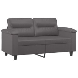 vidaXL 2-delige Loungeset met kussens kunstleer grijs