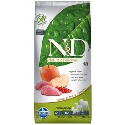 12kg Wild zwijn en appel Prime Adult Medium & Maxi Farmina N&D Hond