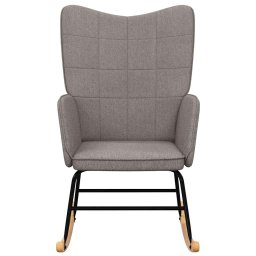 vidaXL Schommelstoel stof taupe
