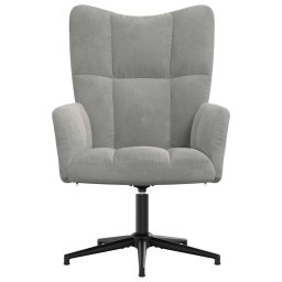 vidaXL Relaxstoel fluweel lichtgrijs