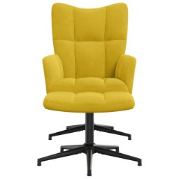 vidaXL Relaxstoel met voetenbank fluweel mosterdgeel