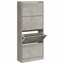 vidaXL Schoenenkast 63x24x147 cm bewerkt hout betongrijs