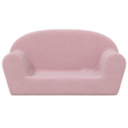 vidaXL Kinderbank 2-zits zacht pluche roze