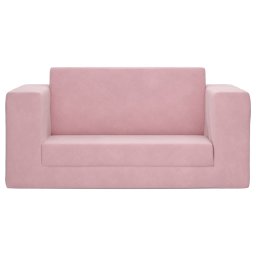 vidaXL Kinderslaapbank 2-zits zacht pluche roze