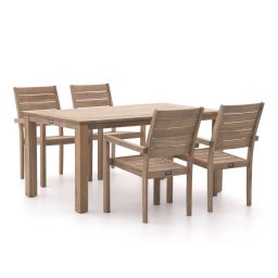 + 15% kassakorting | ROUGH-S dining tuinset 160cm 5-delig stapelbaar - Laagste prijsgarantie!