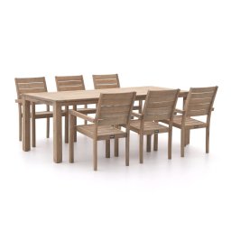 + 15% kassakorting | ROUGH-S 220cm dining tuinset 7-delig stapelbaar - Laagste prijsgarantie!