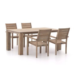 + 15% kassakorting | ROUGH-S/ROUGH-X 180cm dining tuinset 5-delig stapelbaar - Laagste prijsgarantie!