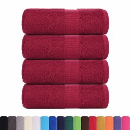 vidaXL Gastendoekjes FROGN 4 st 30x50 cm 360 g/m² bordeaux