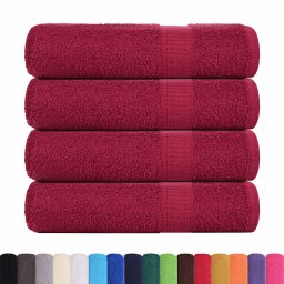 vidaXL Badhanddoeken FROGN 4 st 100x150 cm 360 g/m² bordeaux