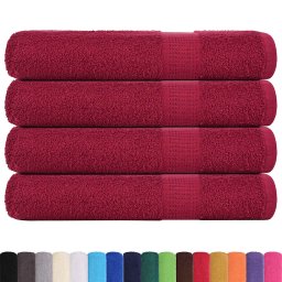 vidaXL Saunahanddoeken FROGN 4 st 80x200 cm 360 g/m² bordeaux