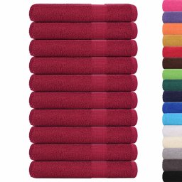 vidaXL Saunahanddoeken FROGN 10 st Bordeauxrood 80 x 200 cm 360