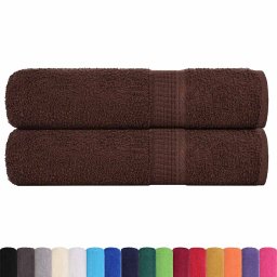 vidaXL Douchehanddoeken FROGN 2 st Bruin 70 x 140 cm 360 100% Katoen