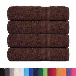 vidaXL Badhanddoeken FROGN 4 st 100x150 cm 360 g/m² bruin