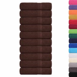 vidaXL Badhanddoeken FROGN 10 st Bruin 100 x 150 cm 360 100% Katoen