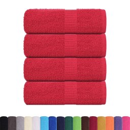 vidaXL Washandjes FROGN 4 st Rood 30 x 30 cm 360 100% Katoen
